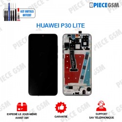 ECRAN + FRAME pour HUAWEI P30 LITE BLANC SILVER