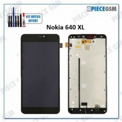 Ecran LCD vitre tactile avec châssis pour Nokia 640 XL noir