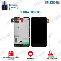 Ecran LCD vitre tactile avec châssis pour Nokia 630/635 noir