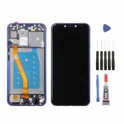 ECRAN + FRAME pour HUAWEI P SMART PLUS BLEU